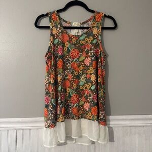 Matilda Jane Open Orchard Sleeveless Tank Top with Ruffled Hem Size Small